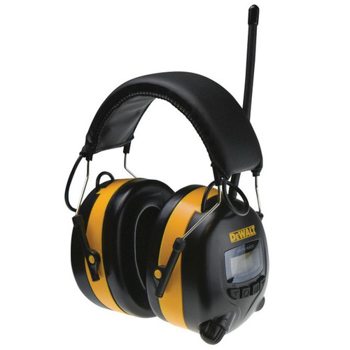 Radians® DPG15 Over-the-Head Earmuff with Digital AM/FM Radio, 25 dB Noise Reduction Rating, Black/Yellow