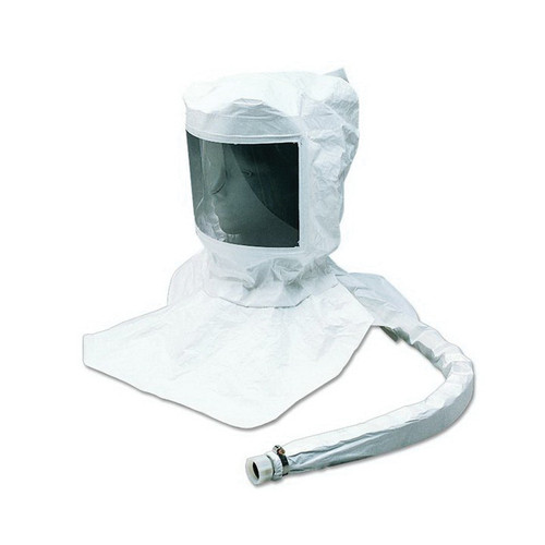 Allegro 9911-CV Single Bib High-Pressure Maintenance-Free Hood Assembly, Standard, Poly Coated, Tyvek, White, W/Flow Control Valve