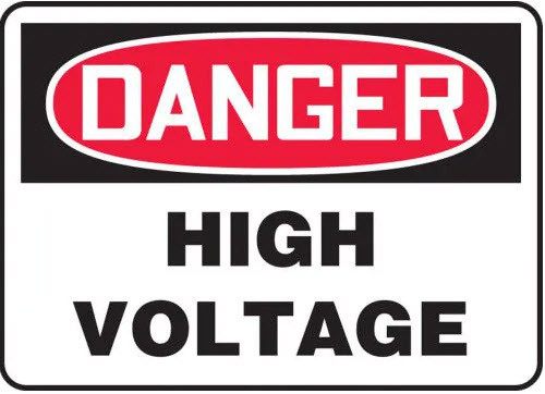 OSHA Danger Safety Sign: High Voltage, Aluminum, 7"x10"