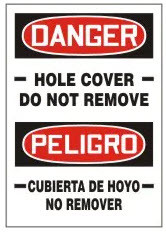 Spanish Bilingual Safety Sign, Aluminum, 20"x14"