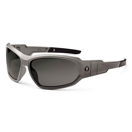 Skullerz® LOKI-AF, Safety Glasses, Matte Gray, Anti-Fog Smoke Lens
