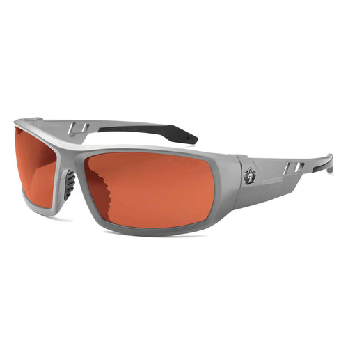 Skullerz® ODIN-PZ, Safety Glasses, Matte Gray, Polarized Copper Lens
