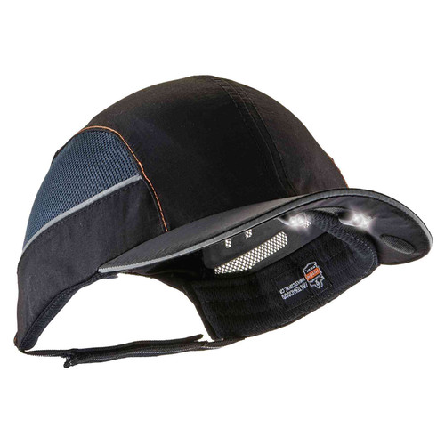 Skullerz® 8960, Bump Cap Hat LED Lighting, Black, Short Brim