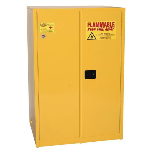 90 Gallon, 2 Shelves, 2 Door, Self Close, Flammable Liquid Cabinet, Yellow - 9010X