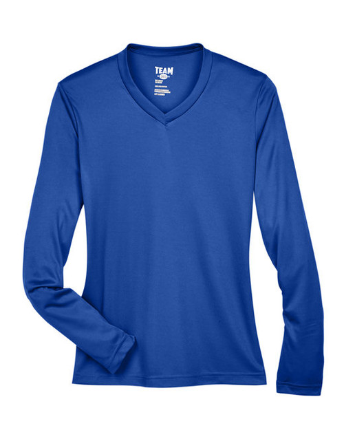 T-Shirt Womens LS Perfomance 365 Sport Royal Blue LG