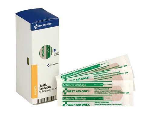 SmartCompliance Refill 3/4"X3" Adhesive Plastic Bandages, 25 Per Box