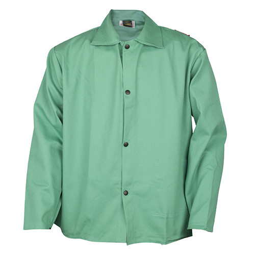 Tillman� 6230 Standard Flame-Resistant Welding Jacket, XL, 100% Westex FR7A Cotton, Green