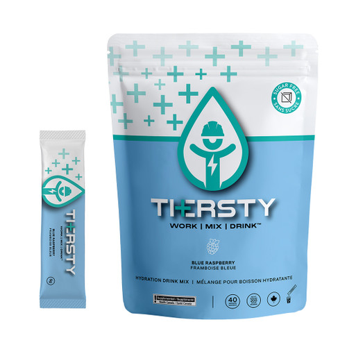 Blue Raspberry QTY 40, single serve stick packs in resealable stand up pouch bag