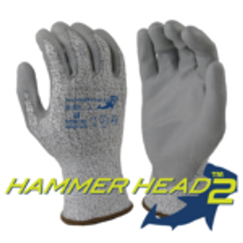 BASETEK® Gray Polyurethane Palm Coating A2 Gloves, XL
