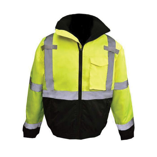 RADWEAR™ Weatherproof Black/Green High-Visibility Bomber Safety Jacket - 4X