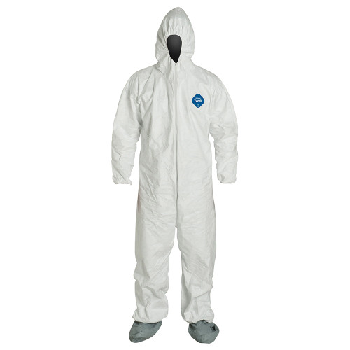 DuPont™ TY122S Hooded Disposable Coverall, 5X, Tyvek® 400, White - TY122SWH5X002500