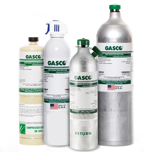 Gasco 105ES-92-500 Non-Reactive Calibration Gas, 500 ppm Hydrogen, Balance Air, 105 L