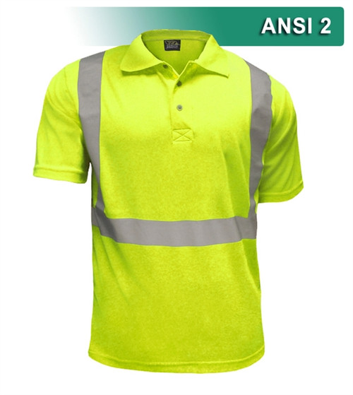 Hi-vis performance polo-Lime-3X