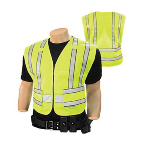 Hi-Vis Lime Safety Vest, 4pt Breakaway, Tactical, ANSI 2-LG/XL-RAF551-ST-LM-LG/XL