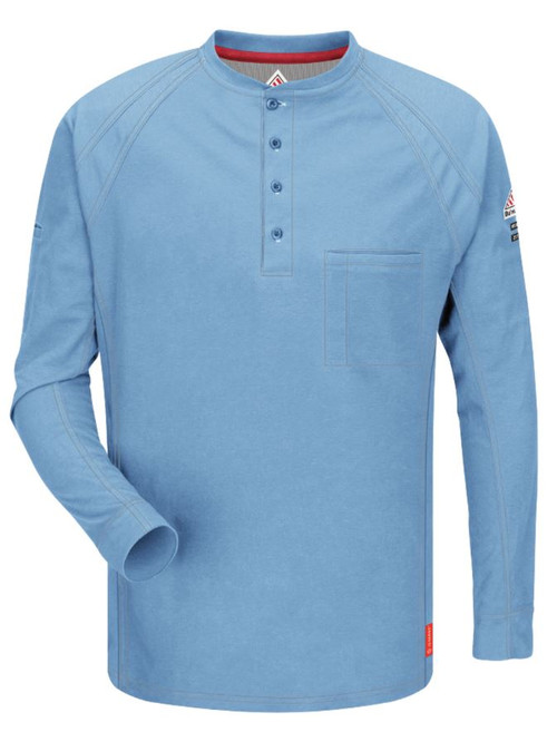 iQ Series Comfort Knit Mens FR Henley Blue-RG-XL