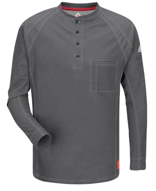 iQ Series Comfort Knit Mens FR Henley Charcoal-RG-L