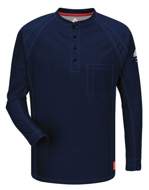iQ Series Comfort Knit Mens FR Henley Dark Blue-RG-S-QT20DB-RG-S