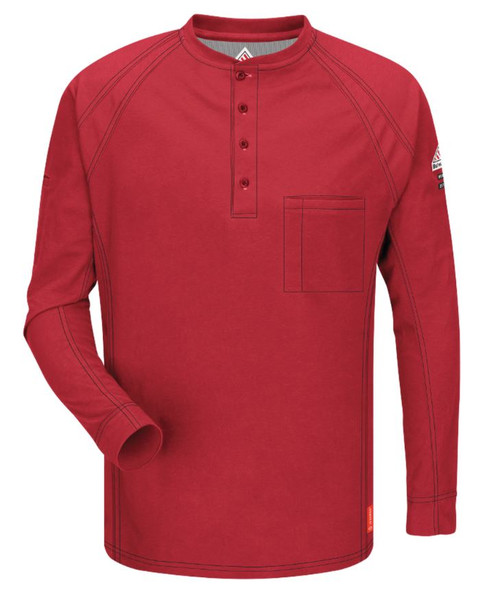 iQ Series Comfort Knit Mens FR Henley Red-LG-XXL
