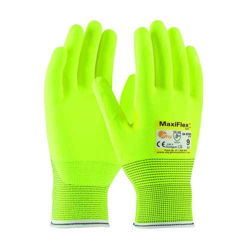MaxiFlex Ultimate gloves w/ coated palm & fingertips, Size XL