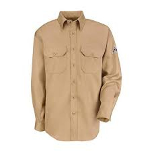 Flame Resistant 6 oz Summer Weight Uniform Shirt - Khaki - Extra Large