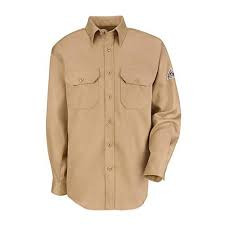 Flame Resistant 6 oz Summer Weight Uniform Shirt - Khaki - 3X