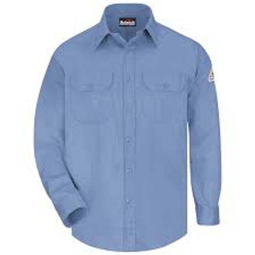 Flame Resistant 6 oz Summer Weight Uniform Shirt - Light Blue - Small