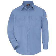 Flame Resistant 6 oz Summer Weight Uniform Shirt - Light Blue - Extra Large Long