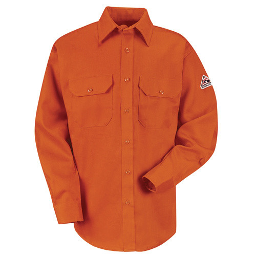 Flame Resistant 6 oz Summer Weight Uniform Shirt - Orange - 4X Long