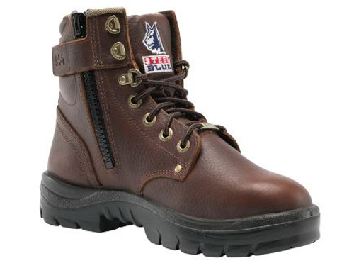 Mens Argyle Oak Zip Steel Toe Boots-8.5