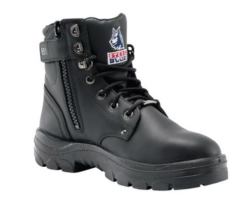 Mens Argyle Zip Steel Toe Boots-8.5-BLK