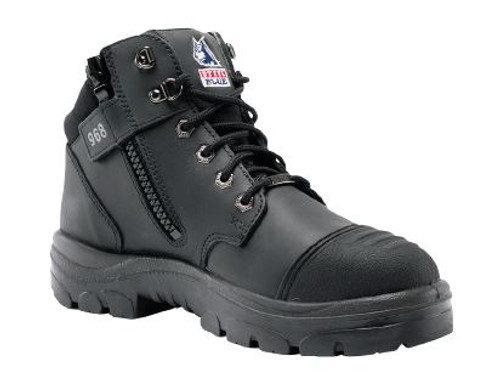 Mens Parkes Zip Hiker Style Steel Toe Boot-8-BLK
