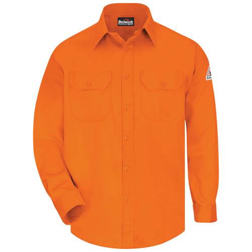Bulwark®FR SLU8 Men's Uniform Shirt, Cotton/Nylon, Orange