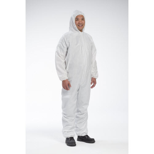 Microporous Coverall, zipper front with Elastic Wrist/Ankle and attached Hood, Size 4XL 25/Cs