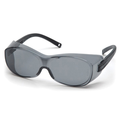 Pyramex® OTS® S3520SJ Scratch-Resistance Lightweight Safety Glasses, Universal, Black Frame, Gray Lens