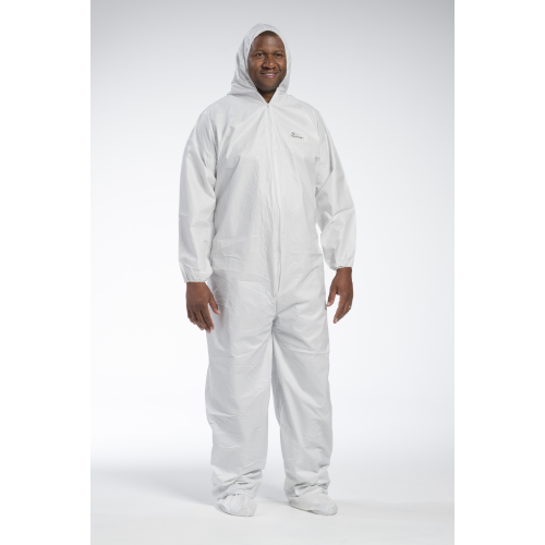 Posi Wear BA - Microporous Coverall, zipper front w/elastic wrist/ankle & attached hood/boot-5XL