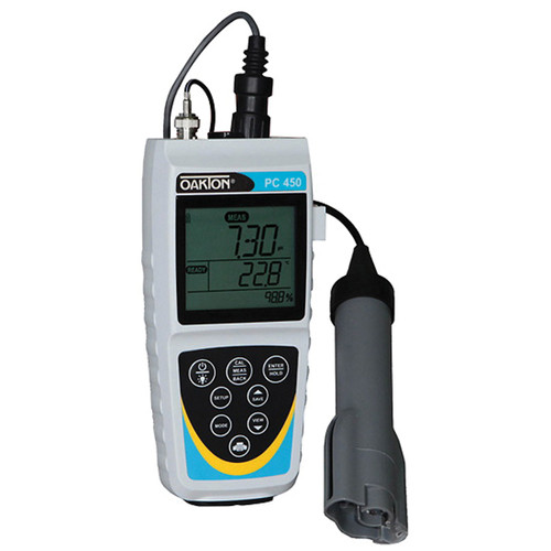 Oakton¨ 450 Series WD-35630-13 Waterproof pH/CON Meter, LCD, +/-0.01, 0.01, -2 to 16 - RENTAL