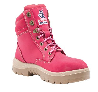 Women Southern Cross Steel Toe Boots-09-PNK