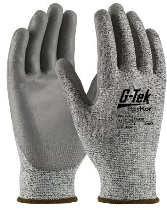 Seamless Knit PolyKor® Blended Glove with Polyurethane Coated Smooth Grip on Palm & Fingers-L