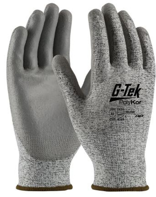 Seamless Knit PolyKor® Blended Glove with Polyurethane Coated Smooth Grip on Palm & Fingers-S