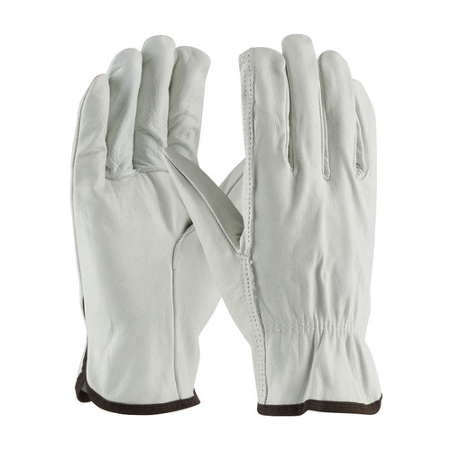 PIP® 68-103 General Purpose Driver's Gloves, XL, Grain Cowhide Leather, Straight Thumb, Natural