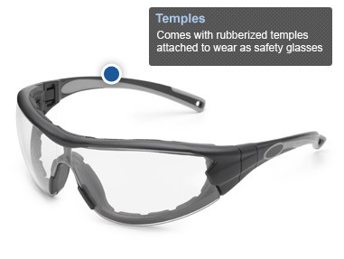 Spoggle Foam Edge strap Black frame, clear FX2 antifog