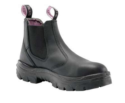 Women Hobart Steel Toe Boots-10-BLK