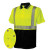 VEA® VEA-342-CT ANSI Class 2 High-Visibility Safety Polo Shirt, L, Polyester, Fluorescent Lime/Black - RAF342-CT-LB-LG