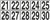 Stickers Sequential Number Markers 3 1/2 Series 21-30
