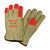 990KOT Select-Grade Driver's Gloves, M, Grain Cowhide Leather, Natural/High-Visibility Orange