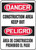 Bilingual OSHA Danger Safety Sign: Construction Area - Keep Out, Aluminum, 14"x10"