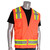 ANSI Type R Class 2 Two-Tone Eleven Pocket Surveyors Vest with Solid Front and Mesh Back - 302-0500-ORG/4X