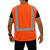 590-GT-OR Safety Vest: Hi Vis Vest: Clear ID Pocket: Orange Zip Mesh - XL