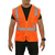 590-GT-OR Safety Vest: Hi Vis Vest: Clear ID Pocket: Orange Zip Mesh - 3X