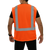 590-GT-OR Safety Vest: Hi Vis Vest: Clear ID Pocket: Orange Zip Mesh - 6X